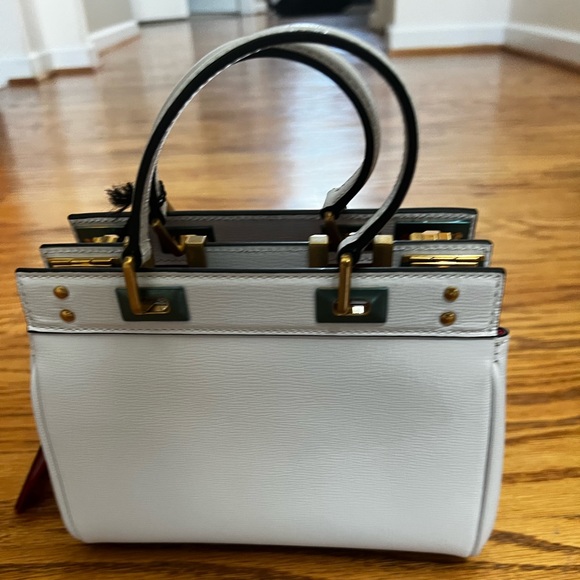 😊SOLD😊 Valentino Garavani White Rocketed Alcove Mini Leather Double Handle Bag - Picture 9 of 16